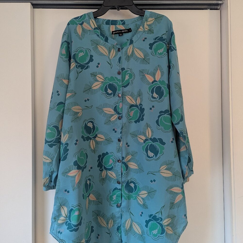 Blue Floral Tunic by Gudrun Sjoden